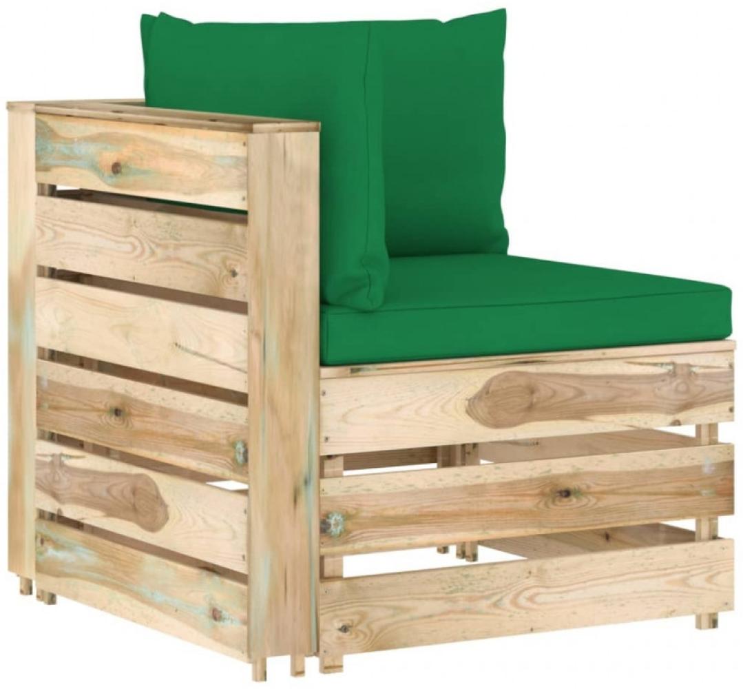 Modulares Ecksofa mit Kissen Grün Imprägniertes Holz Bild 1
