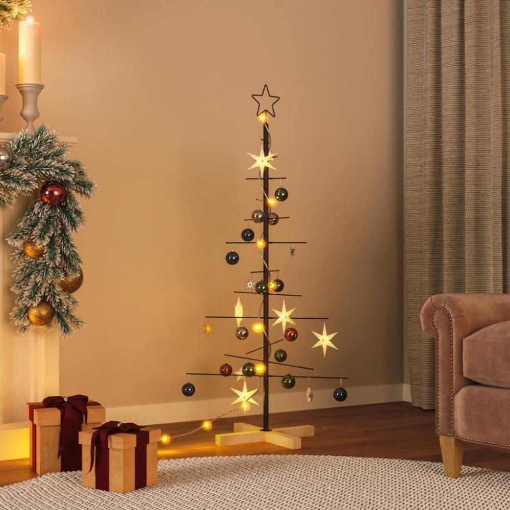 vidaXL Weihnachtsbaum Metall mit Holzständer Schwarz 120 cm 359603 Bild 1