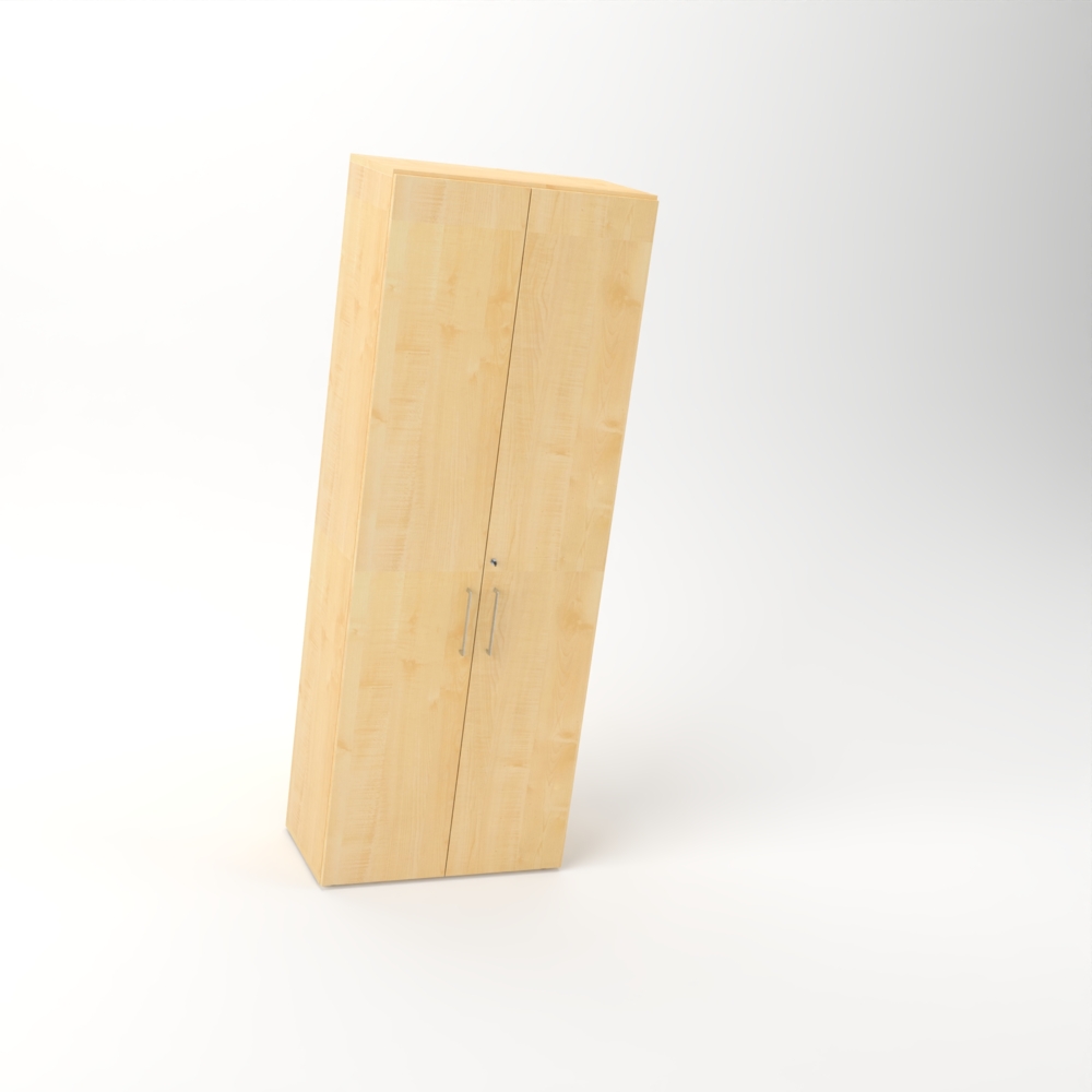 Rheinland Möbel Flügeltürenschrank Cabino 80×42×216 cm – abschließbarer Aktenschrank 6OH in Ahorn mit 110° Drehtüren & Metallgriff Bild 1