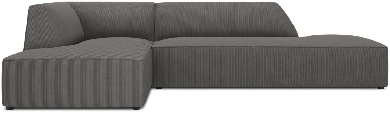 Micadoni 4-Sitzer Modular Ecke links Sofa Ruby | Bezug Dark Grey | Beinfarbe Black Plastic Bild 1