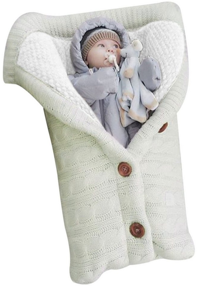 NATICY Kinderschlafsack Kinderwagen Gestrickte Schlafsack Praktische Leichte Baby Schlaf Sack, Knopfverschluss Bild 1