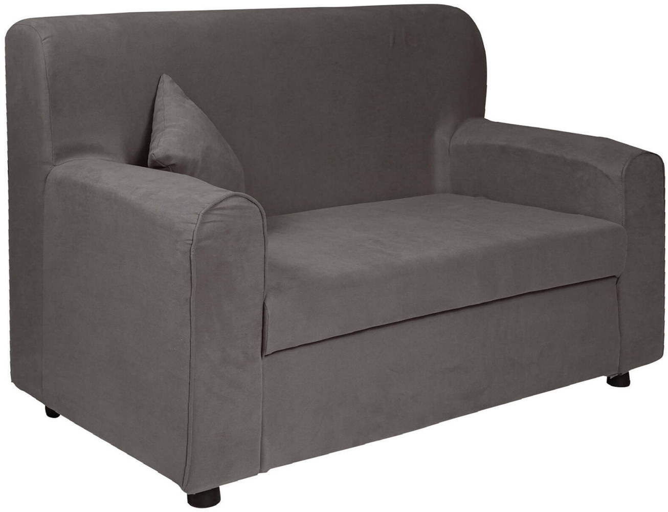 Dmora 2-Sitzer festes SofaAndreia, Stoffsofa, Platzsparendes lineares Sofa, Sofa für kleine Wohnungen, 125x73h85 cm, Grau Bild 1