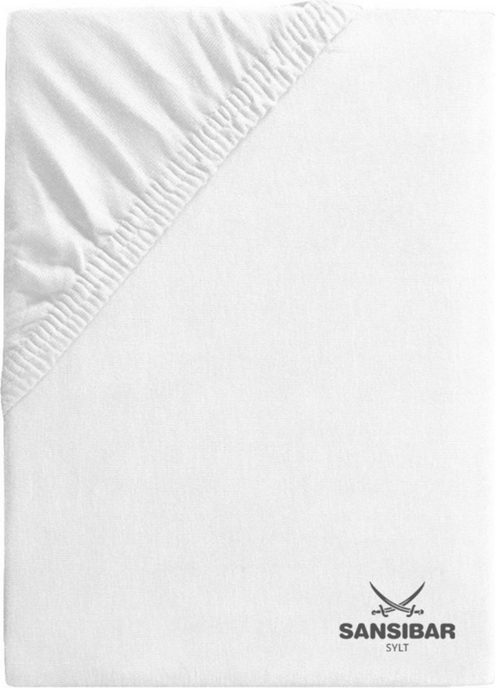 Sansibar Sylt Spannbettlaken Uni Jersey Boxspring Spannbetttuch, perfekte Passform, 40 cm Steg, Gummizug: rundum, Rundumgummizug, (1 Stück), hochwertige Baumwolle, langlebig, klimaregulierend Bild 1