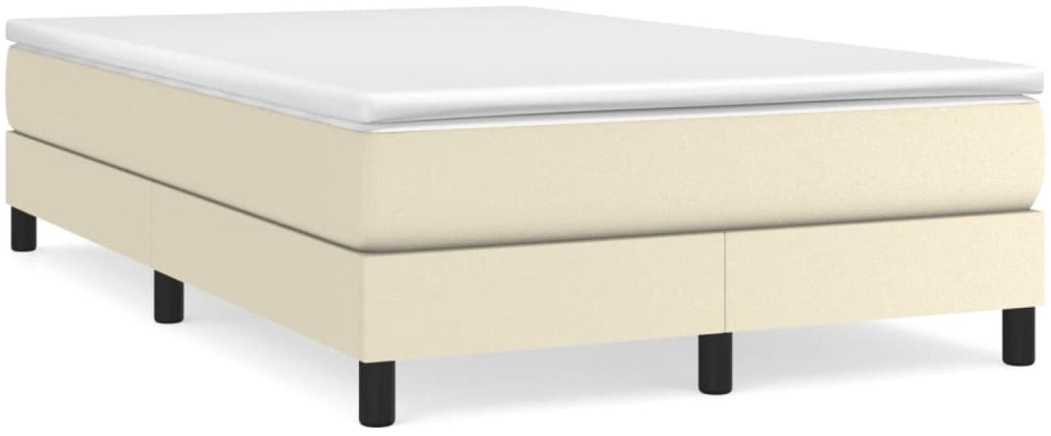 vidaXL Polsterbett Kunstleder Creme 120x200 cm Bild 1