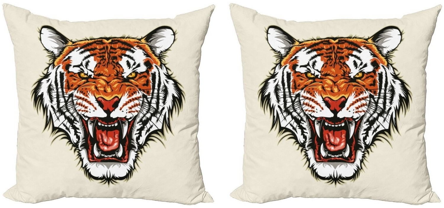 Abakuhaus Kissenbezüge Modern Accent Doppelseitiger Digitaldruck, (2 Stück), Tiger Bereit in Jungle zu Angriff Bild 1