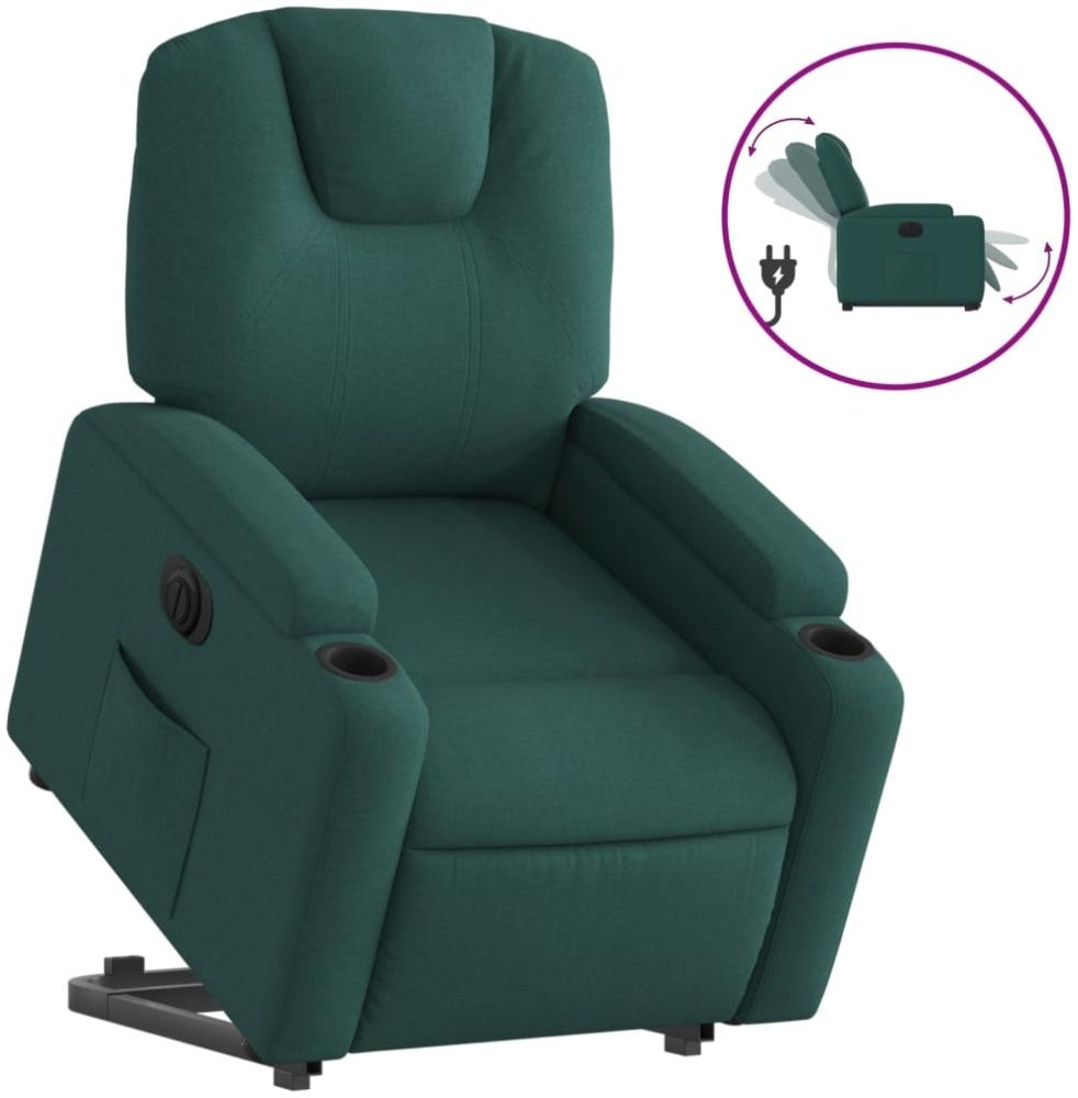 vidaXL Relaxsessel mit Aufstehhilfe Elektrisch Dunkelgrün Stoff 3204398 Bild 1