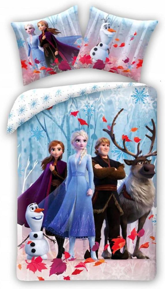 Disney Frozen Bettwäsche Disney Frozen Bettwäsche Eiskönigin Anna Elsa Snow Kopfkissen Bettdeck, Renforcé, 2 teilig, 100% Baumwolle Bild 1