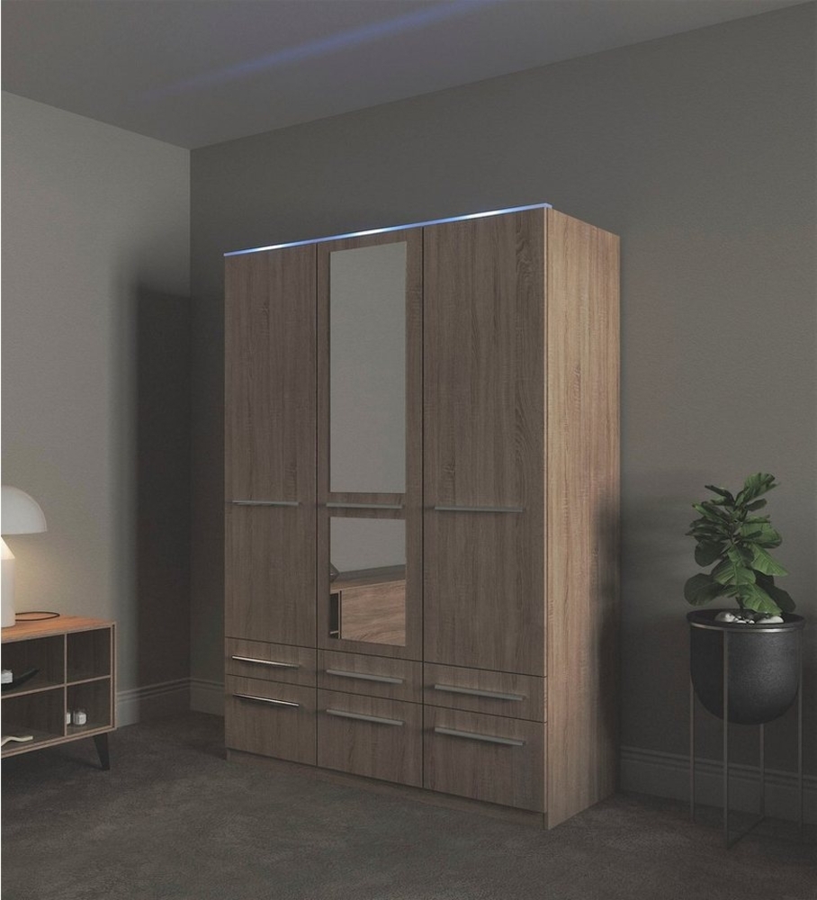 priess Kleiderschrank Schrank Garderobe Wäscheschrank Barcelona in 5 Breiten viel Stauraum, geräumige Schubkästen, mit Spiegel, MADE IN GERMANY Bild 1