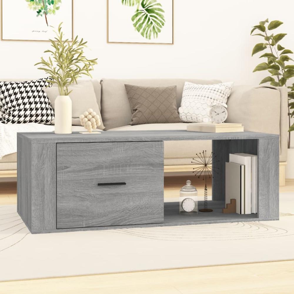 vidaXL Couchtisch Grau Sonoma 100x50,5x35 cm Holzwerkstoff 816542 Bild 1