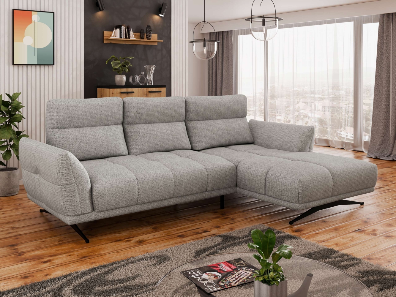 Ecksofa Govello (Farbe: Sorella 84, Seite: Rechts 2R-LC) Bild 1