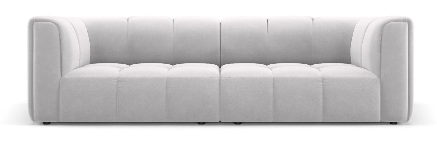 Micadoni Modulares Sofa Serena 3-Sitzer Samtstoff Silber Bild 1