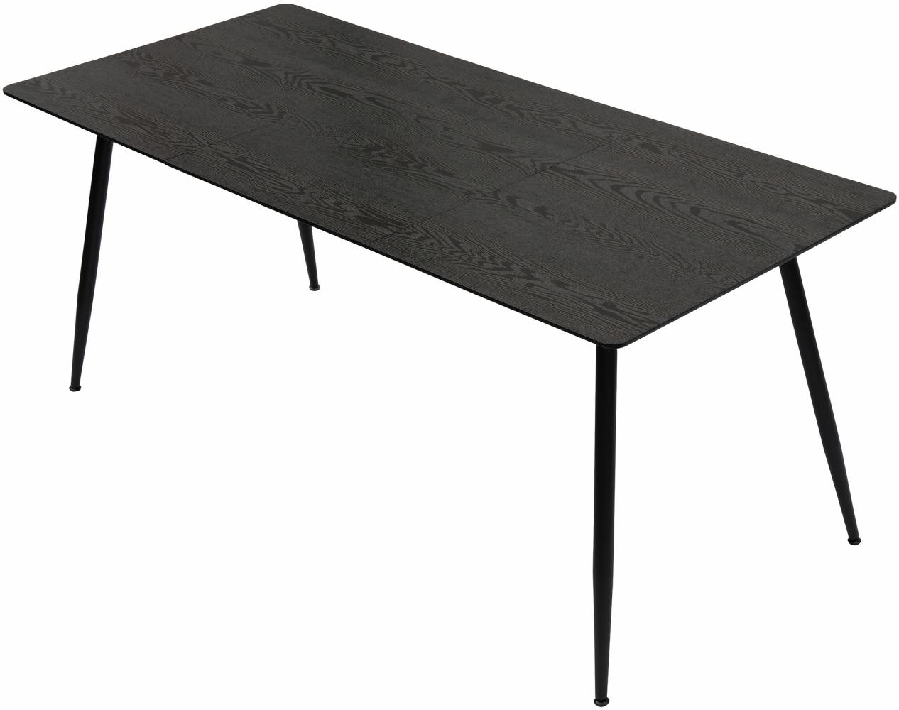 Esstisch Emilia ausziehbar 120-150-180 x 80 cm 4-10 Personen Küchentisch mit Metallgestell für Küche, Esszimmer Holz Optik Schwarz Bild 1