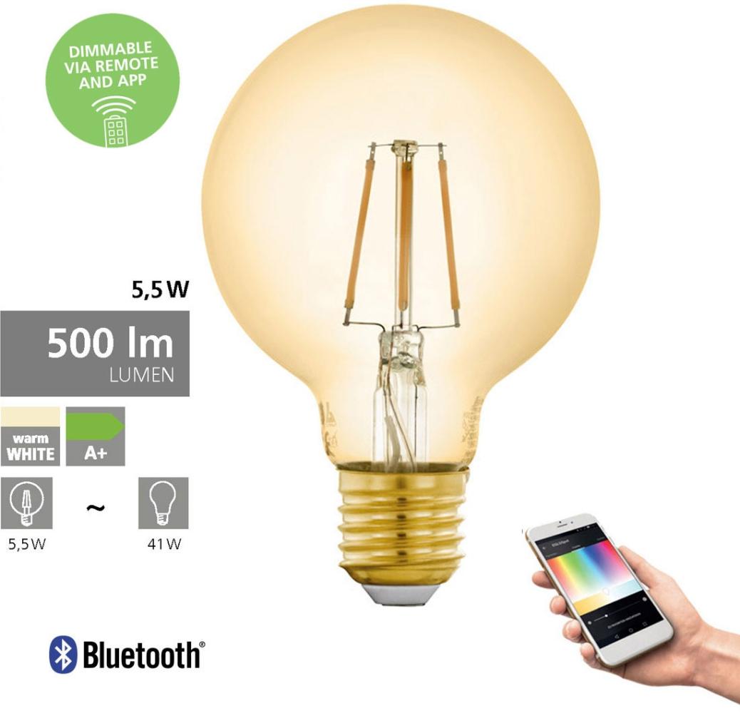 Eglo 12572 Connect LED Leuchtmittel E27 amber L:12 Ø:8cm 2200K dimmbar Bild 1