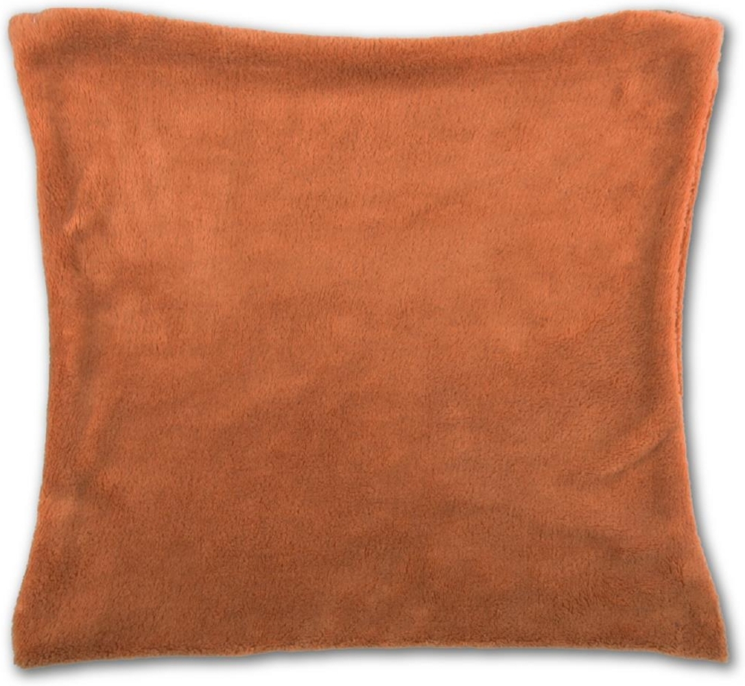 Kissenhülle Kuschel 60x60 cm Kissenbezug Dekokissen Auswahl: terracotta - ochre mit Füllung Bild 1