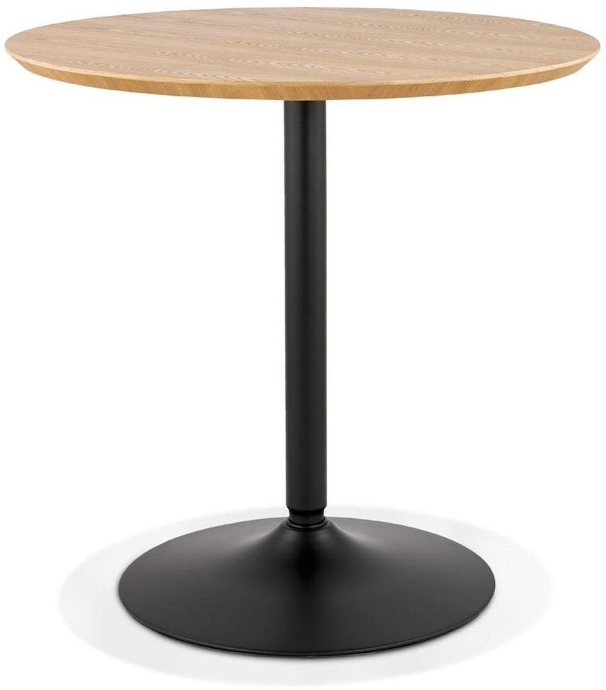 Kadima Design Tisch, Ø80 cm, Minimalistisch, Holz & Metall, Rund, Robust, Beige-Schwarz Bild 1