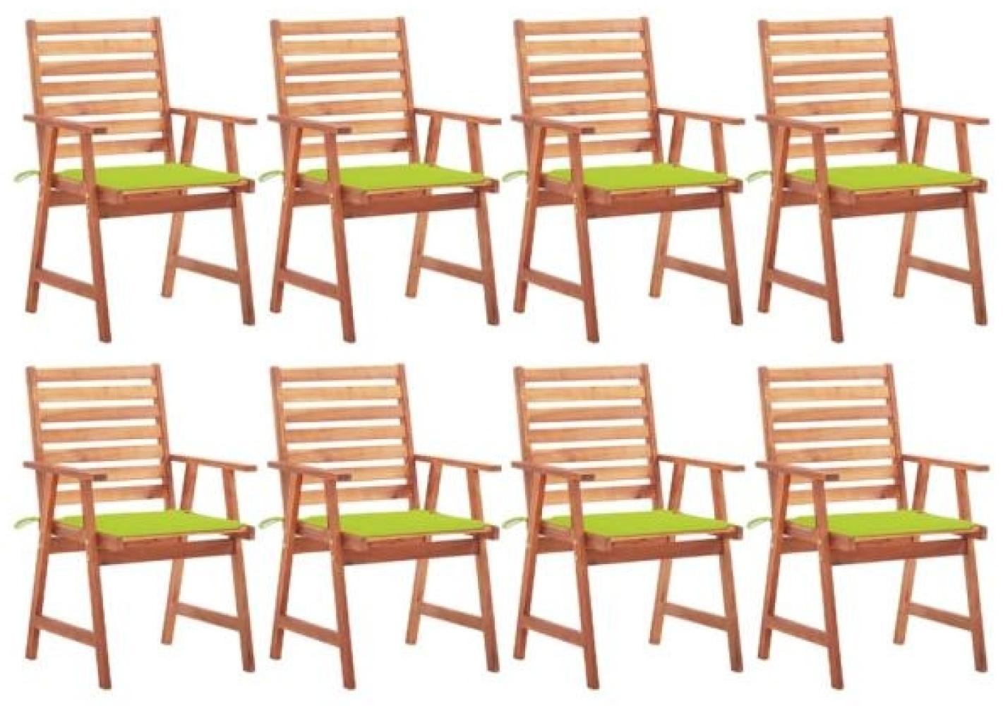 vidaXL Garten-Essstühle 8 Stk. mit Kissen Massivholz Akazie 3078385 Bild 1