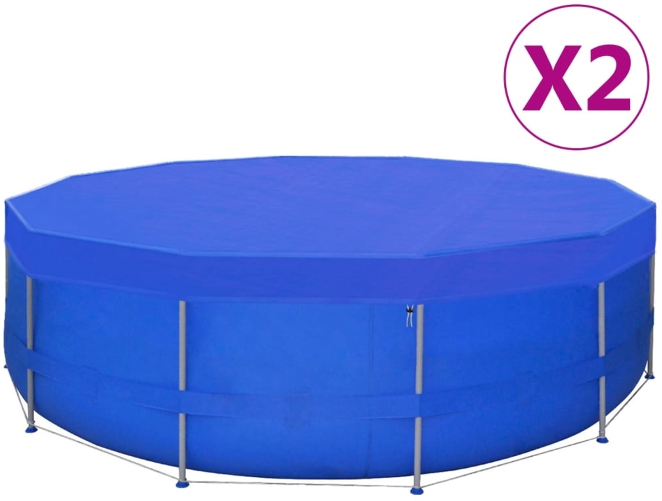 vidaXL Poolabdeckungen 2 Stk. PE Rund 540 cm 90 g/m² 3082802 Bild 1