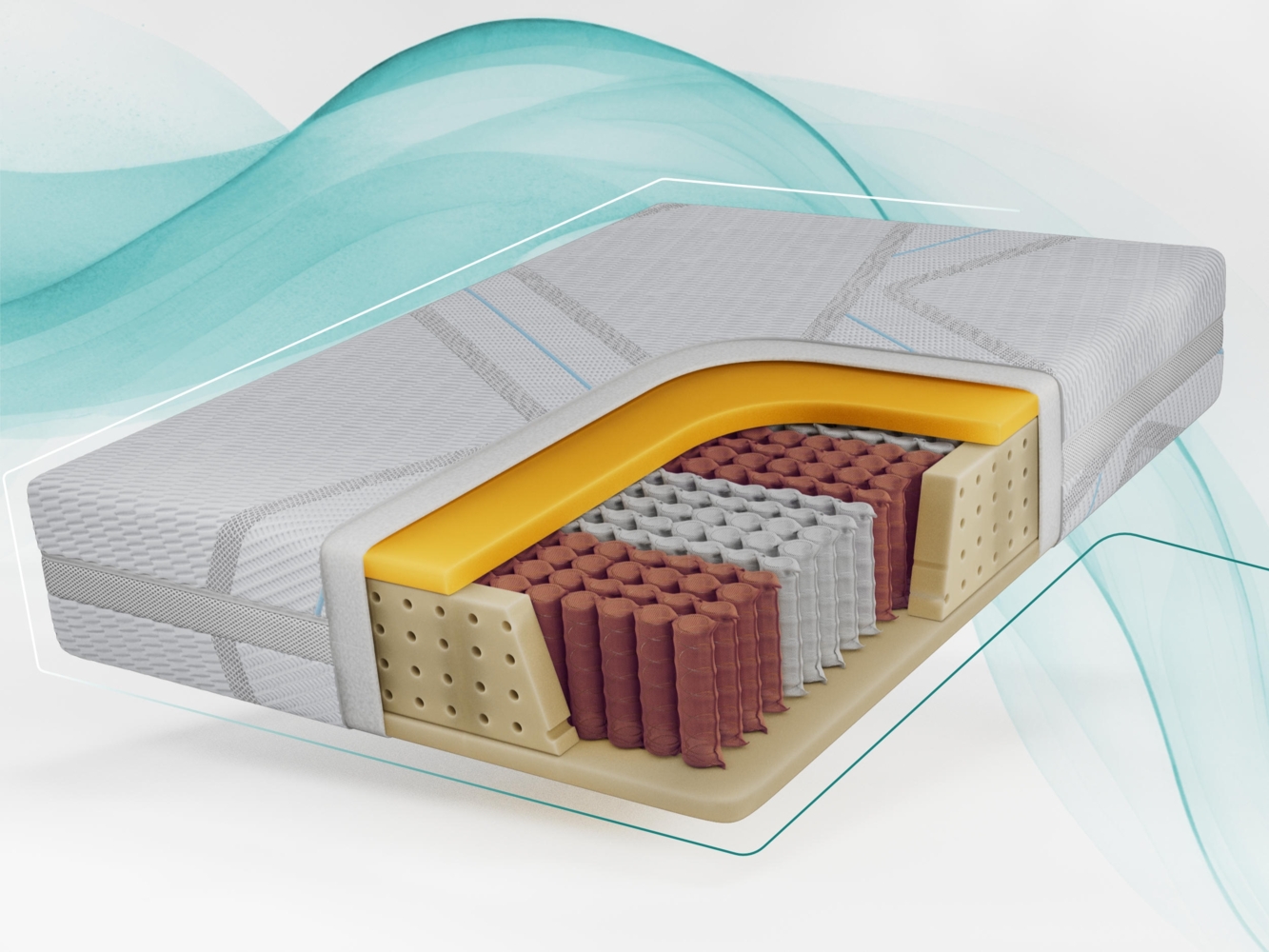 7-Zonen-Taschenfederkernmatratze H3 mit HR & PU-Schaum, ergonomisch, punktelastisch & für Allergiker geeignet – 140 x 200 cm – MOXE - LUX Bild 1