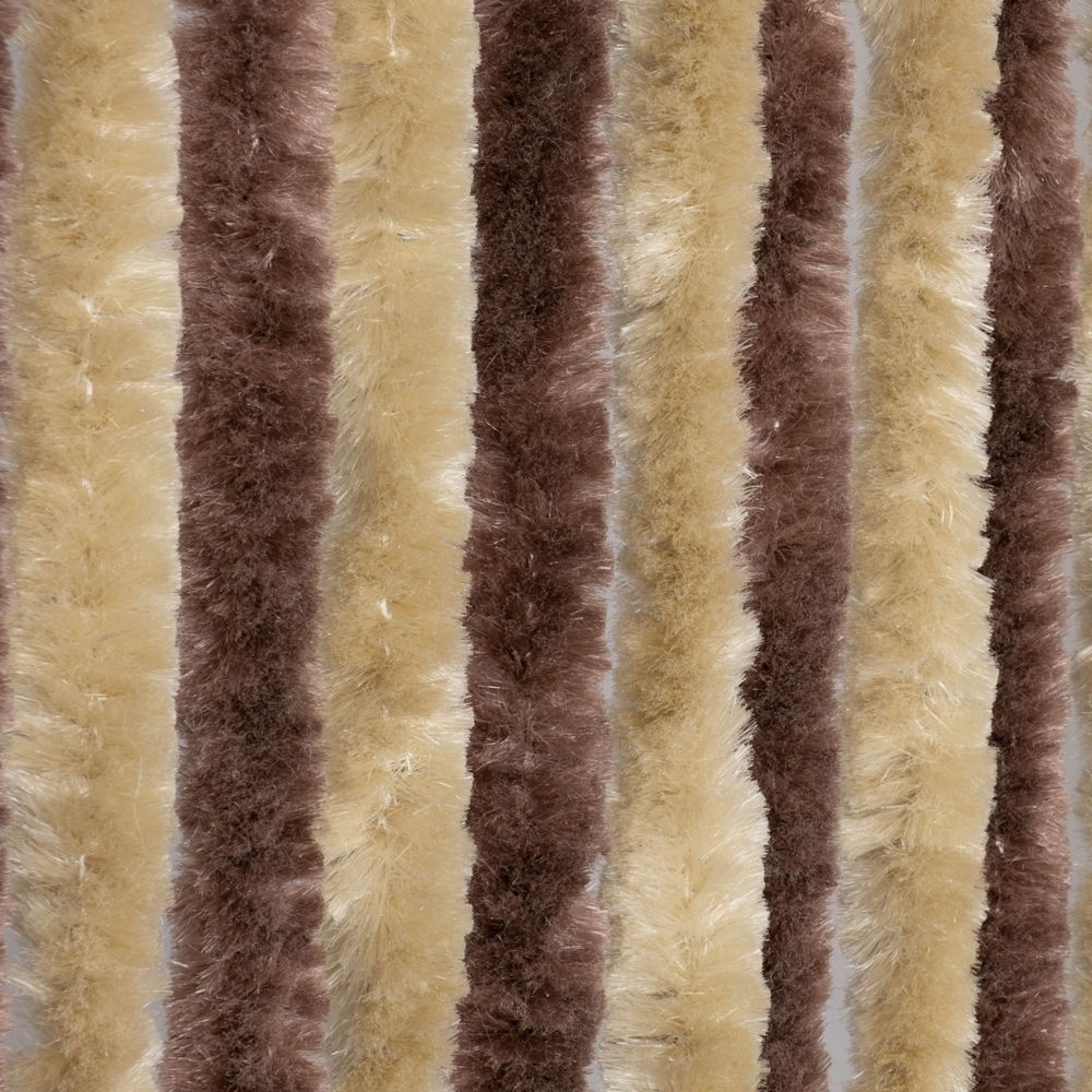 Moritz Flauschvorhang aus Chenille 100 x 200 cm braun beige Türvorhang als Fliegenschutz Insektenschutz für Camping Wohnwagen Bild 1