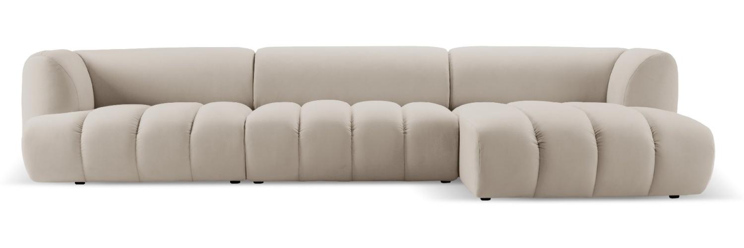 Micadoni Modulares Ecksofa Harry 5-Sitzer Rechts Samtstoff Ecru Bild 1