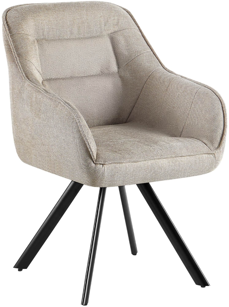 CLP Esszimmerstuhl Pettuli 180° schwenkbar gepolstert mit Rückenlehne bis 150 kg,creme Stoff Bild 1