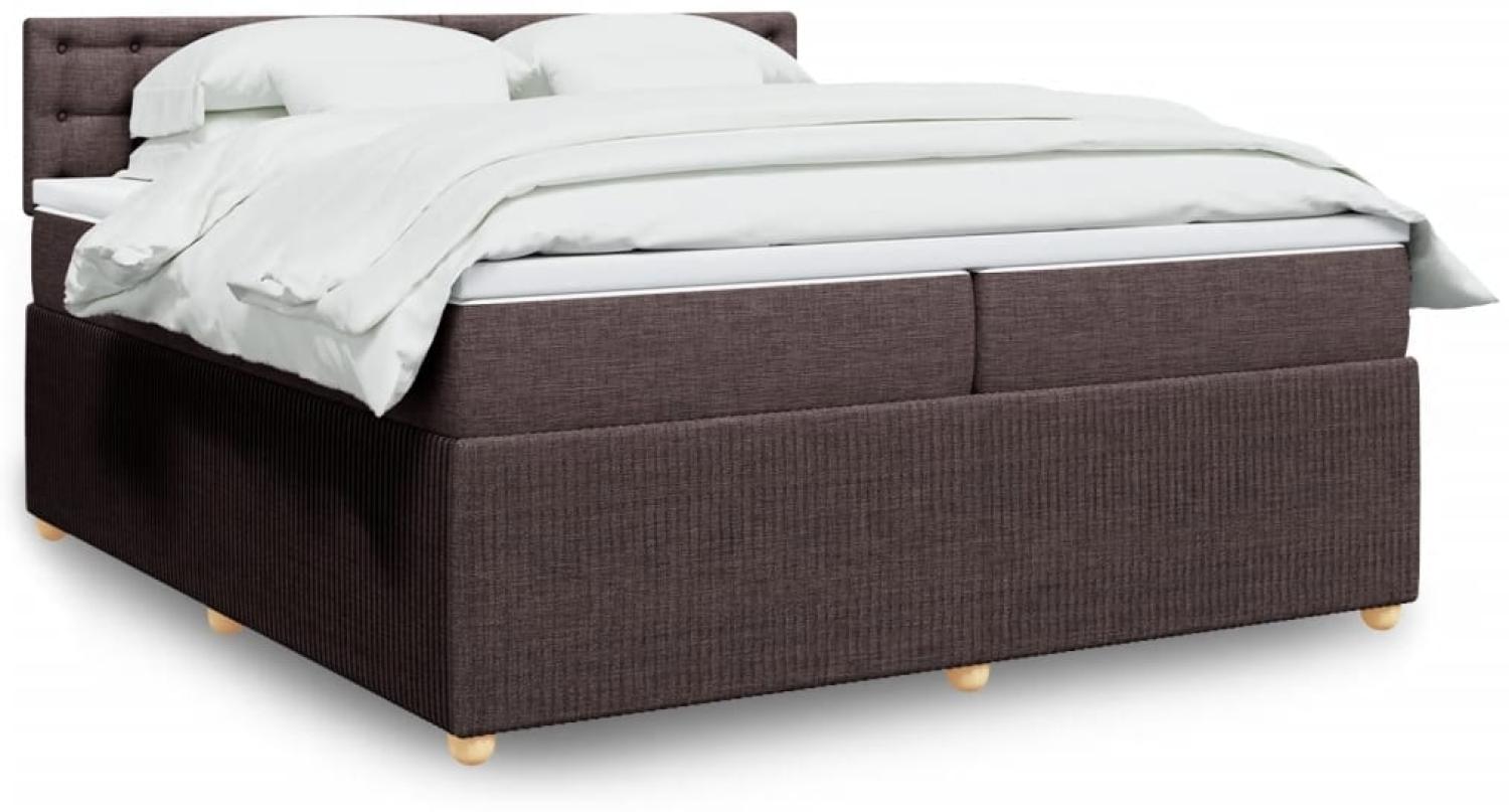 vidaXL Boxspringbett mit Matratze Dunkelbraun 200x200 cm Stoff 3289880 Bild 1