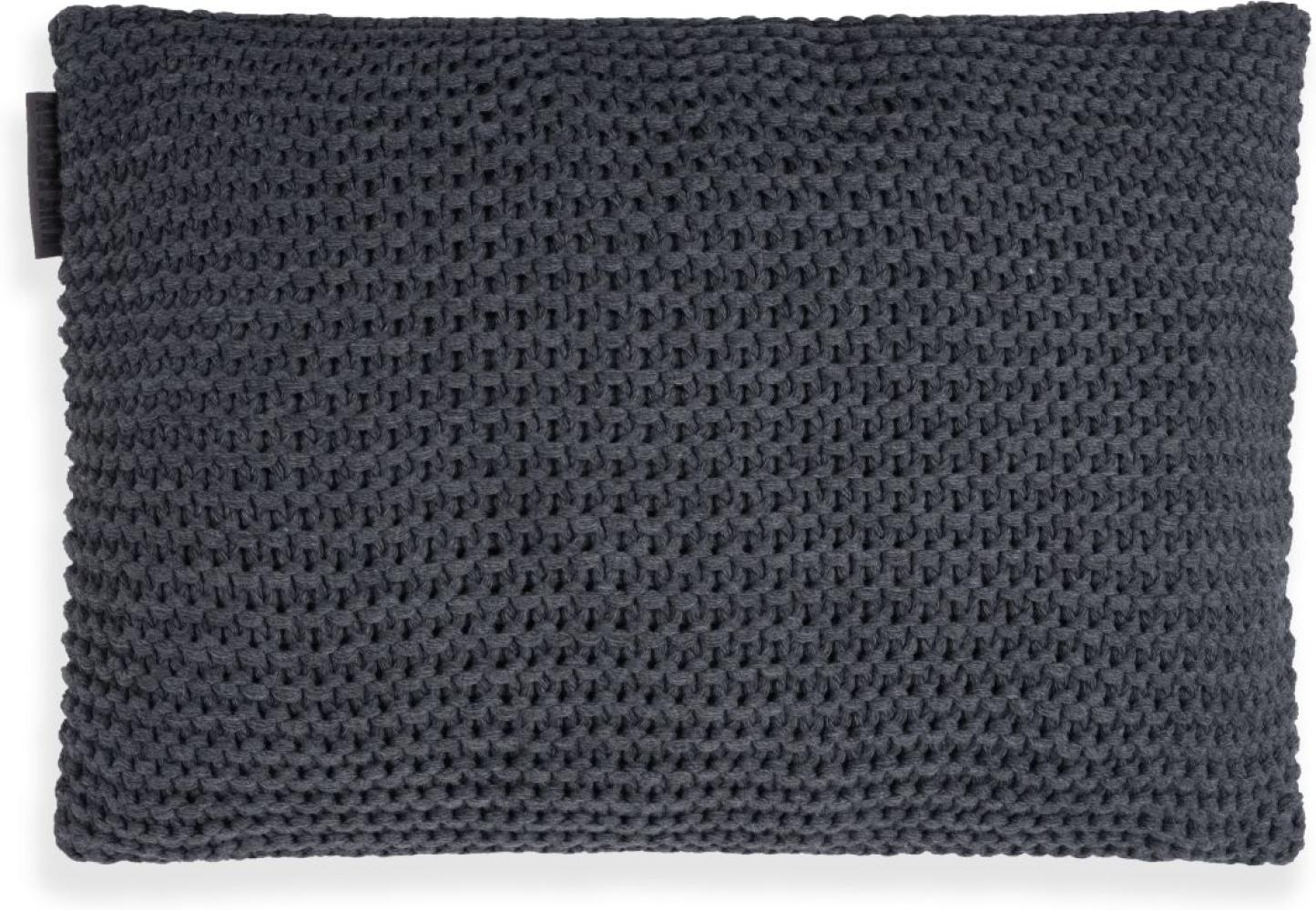 Knit Factory Vinz Kissen 60x40 cm Glatt Anthrazit Bild 1