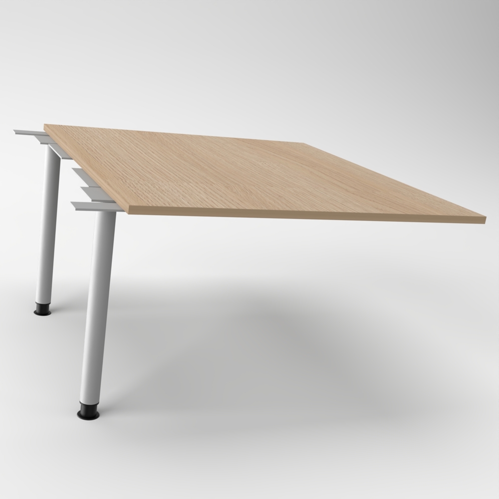 Rheinland Möbel Verkettungsplatte KONTI 120x130 cm – Erweiterungselement in Grau mit silbernen Rundrohrfüßen, Anbautisch für KONTI Konferenztische 280/400/520 cm Bild 1