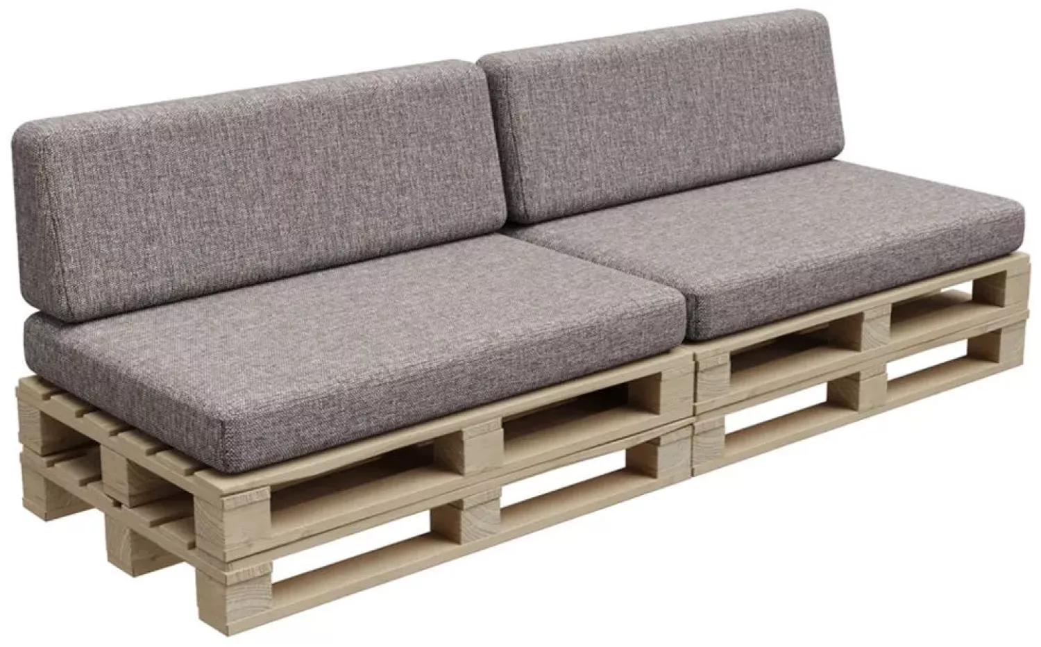 Gutekissen®, Palettenkissen, Palletenpolster, Gartenkissen, Palettenauflagen, Sofa, Kissen, Polster, Auflagen Indoor Outdoor PFBG (2X Set (120x80 + 120x35), Grau) Bild 1