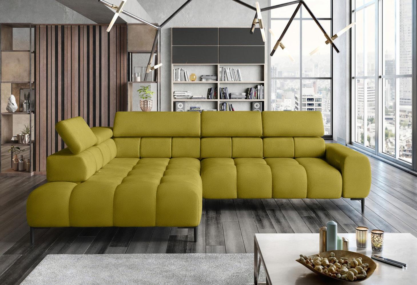 Stylefy Plazetti Ecksofa Struktur JAZZ Links Gelb Bild 1