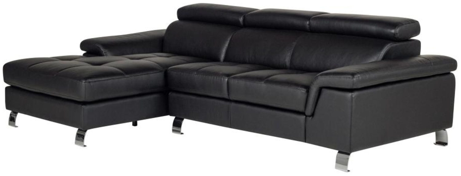 Vente-unique - Ecksofa Leder - Ecke Links - Schwarz - MISHIMA Bild 1