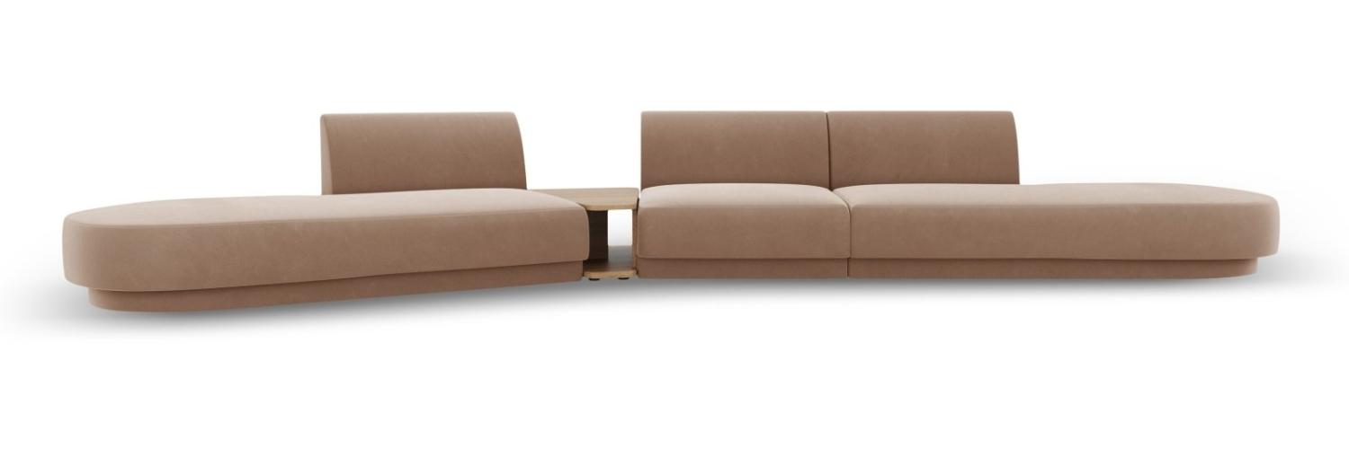 Micadoni Modulares Sofa Miley 5-Sitzer ohne Armlehnen Links Samtstoff Cappuccino Bild 1