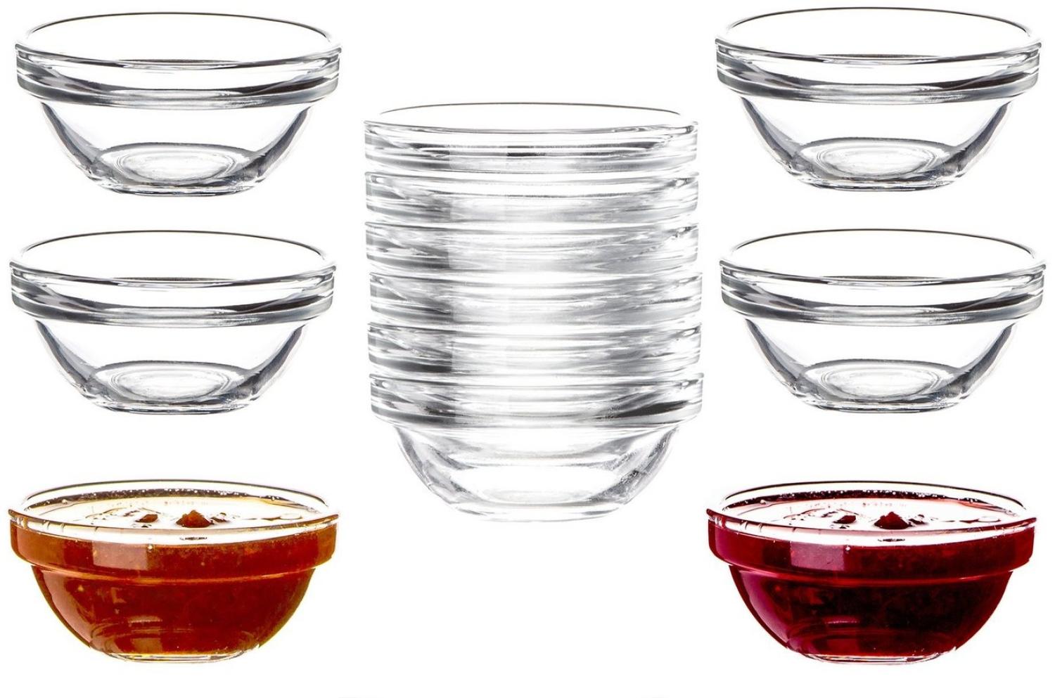 Luminarc Dipschale Glas Für Dip, Marmelade, Konfitüre Stapelbar Mini-Soßenschalen, Glas, (12-tlg) Bild 1