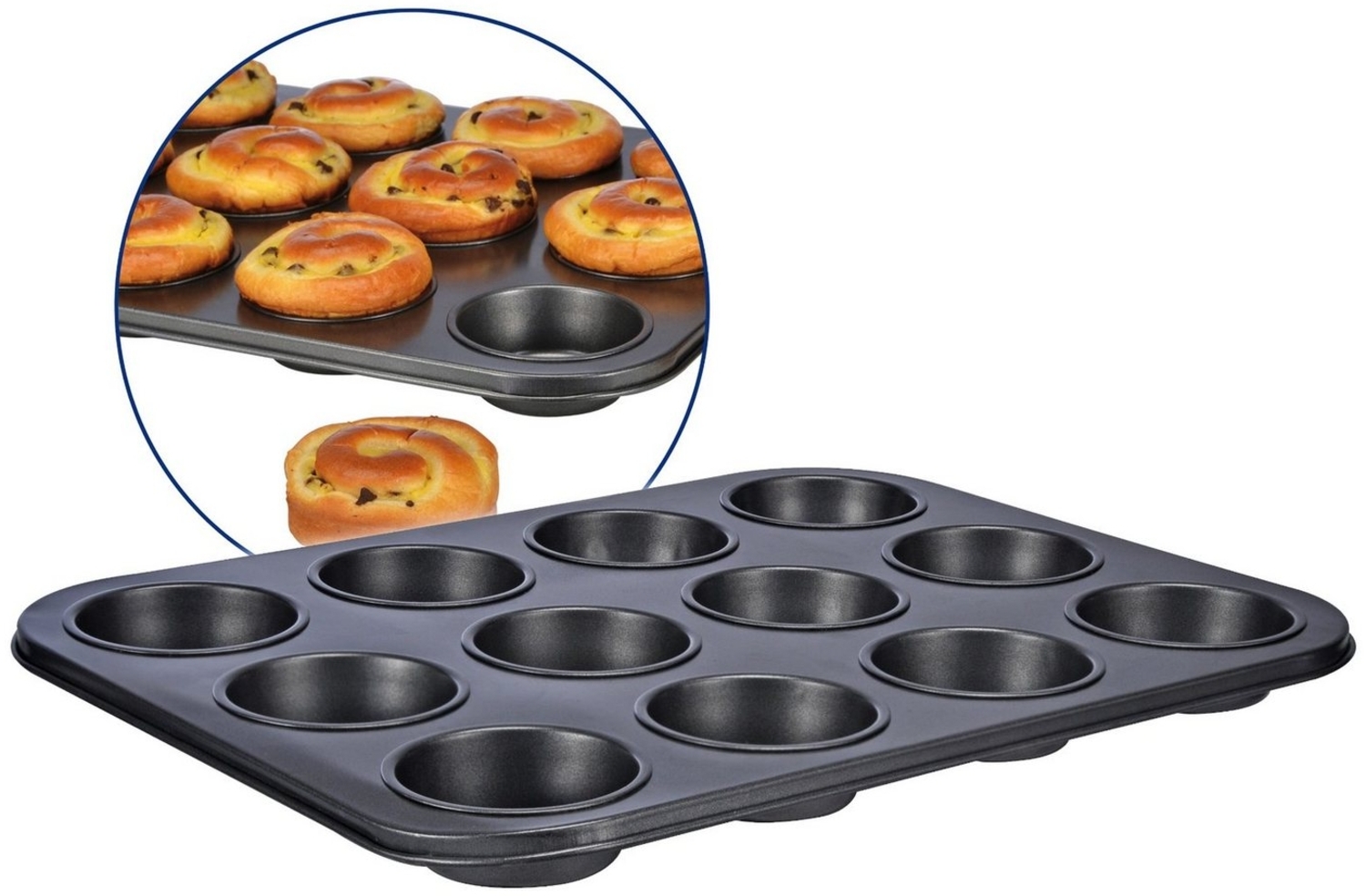 Gravidus Muffinform 12er Muffinform Muffin Form Backform 12 Loch Antihaftbeschichtet Bild 1