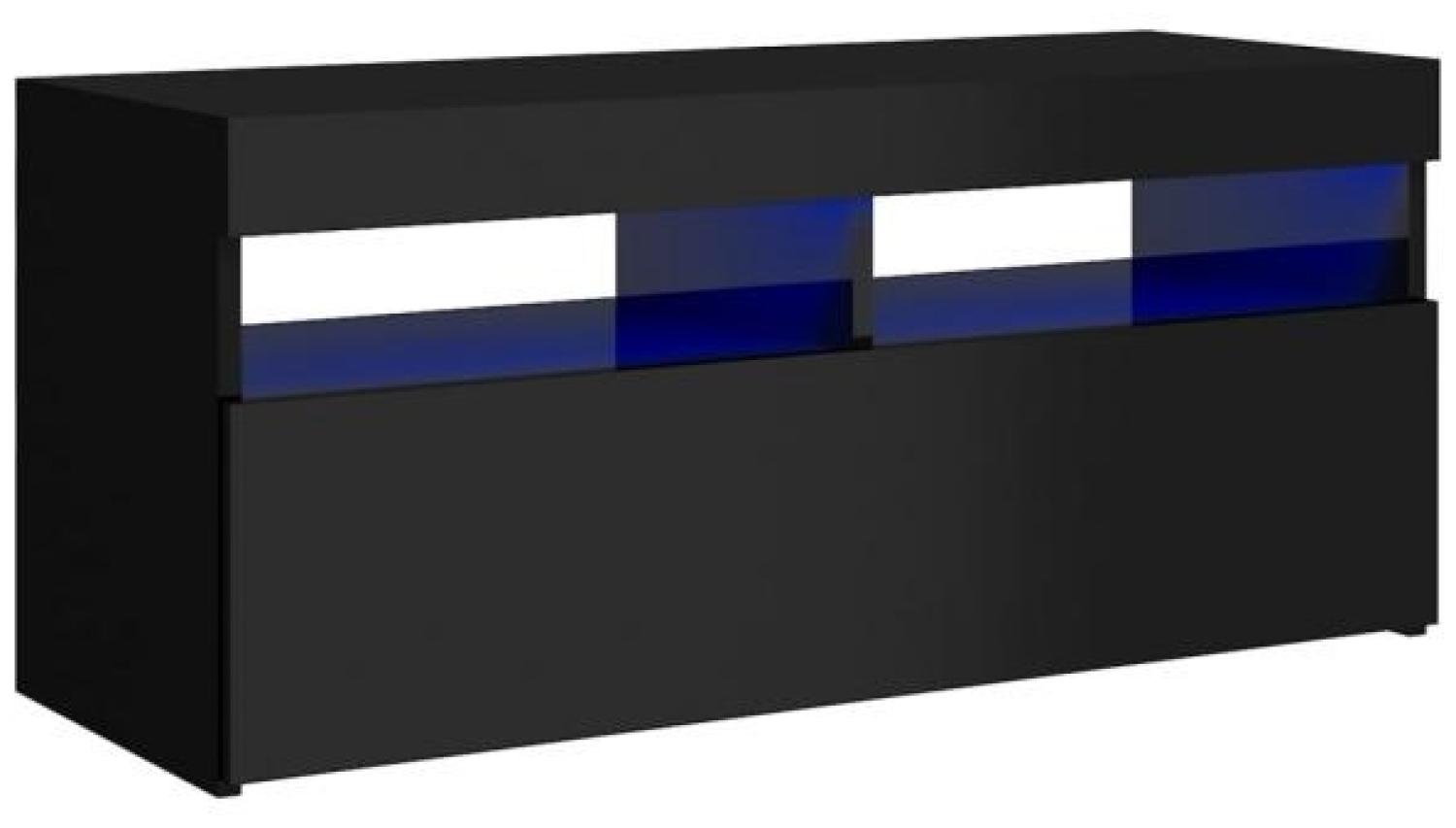TV-Schrank mit LED-Leuchten Hochglanz-Schwarz 90 x 35 x 40 cm Bild 1