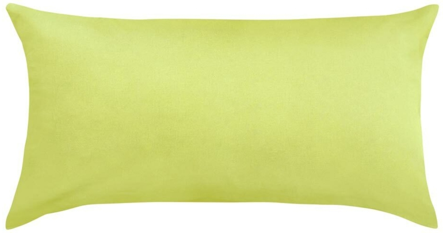 Traumschlaf Uni Mako-Satin Kissenbezüge|40x60 cm| apfelgrün Bild 1