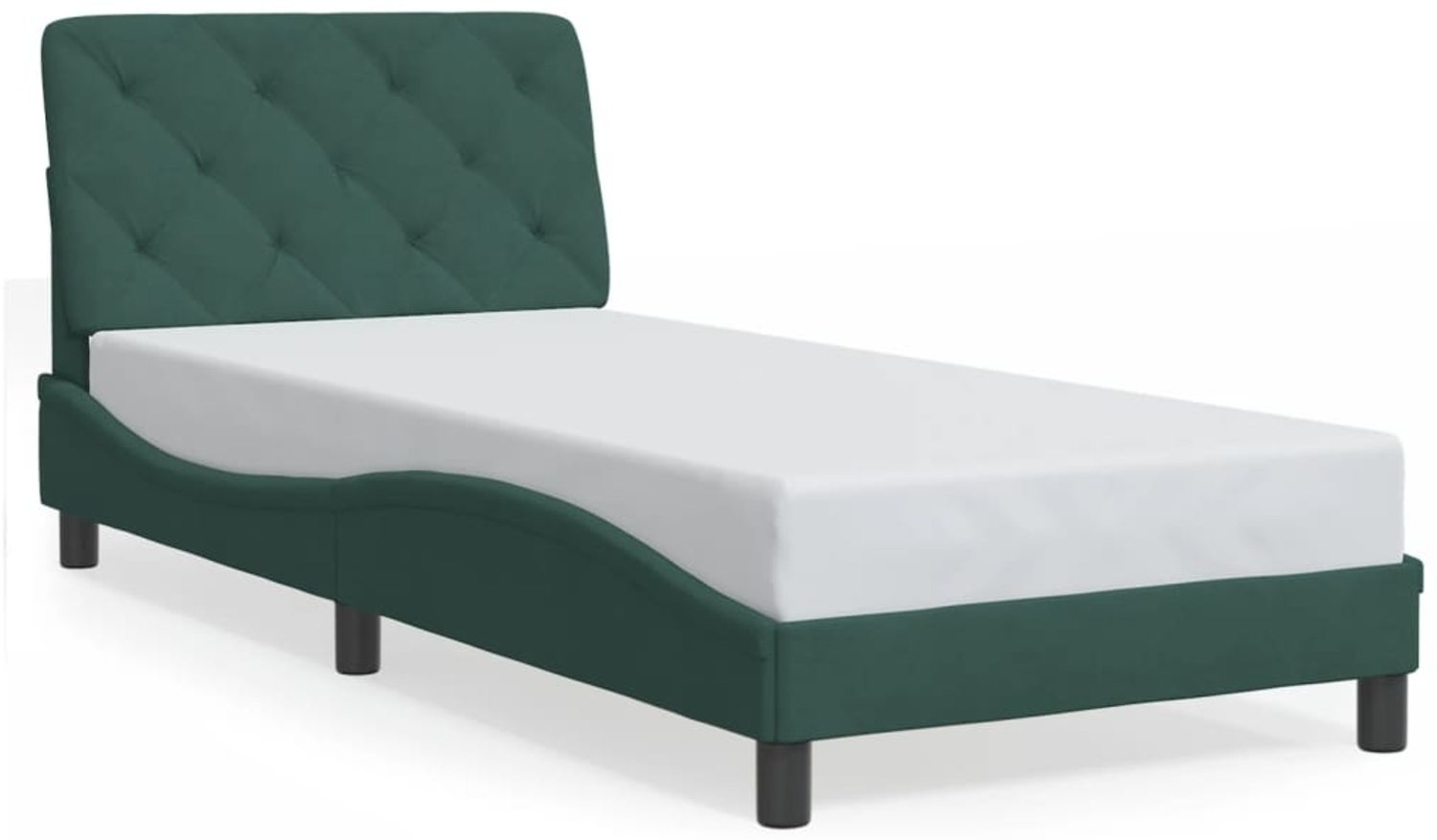 vidaXL Bettgestell ohne Matratze Dunkelgrün 90x190 cm Samt 3207896 Bild 1