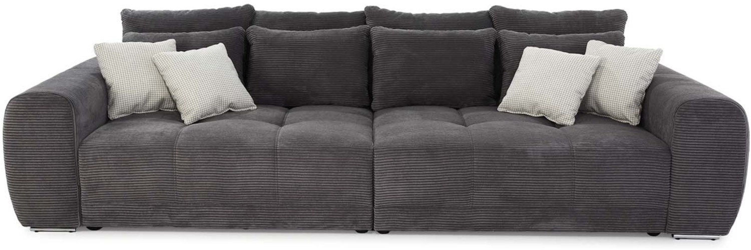 BIG-SOFA Federkern B306/T134/H86 cm, Liegefläche 120x240 cm, Cord Grau Anthrazit Bild 1