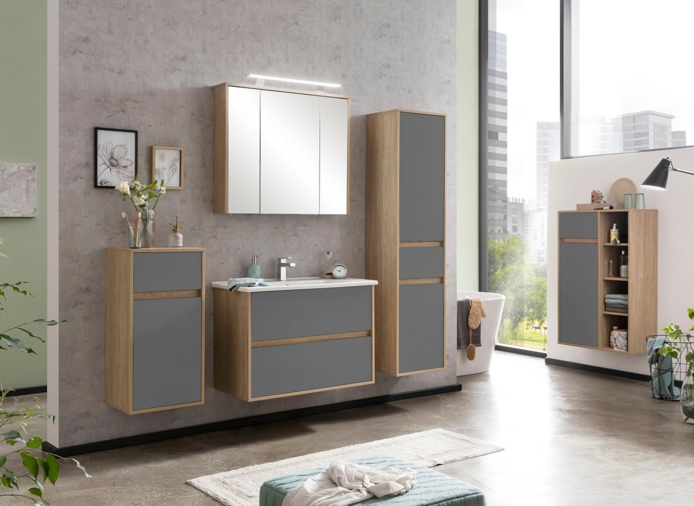 Schildmeyer Mali Spiegelschrank 152756, Eiche hell Dekor Bild 1