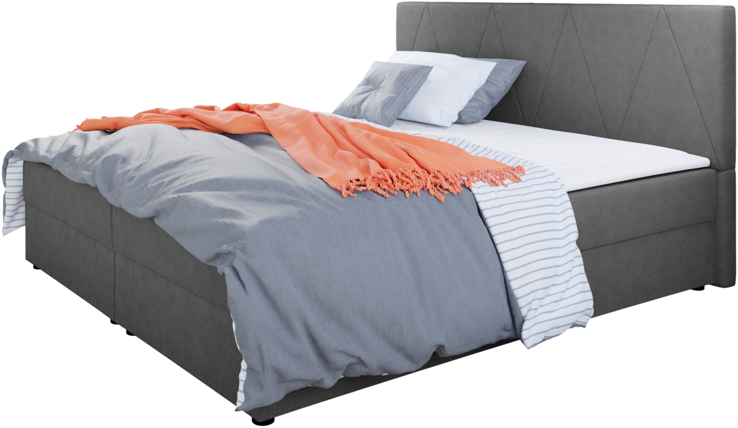 Mirjan24 Boxspringbett Wirig III, Grau 140 x 200 cm Bild 1