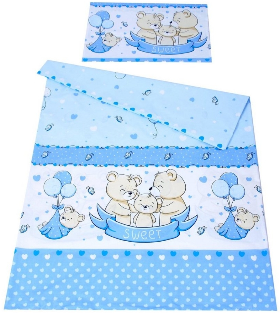 BabyLux Babybettwäsche BABYLUX Kinderbettwäsche 2 Tlg. 90 x 120 cm Bettwäsche Bettbezug Kind, 135. Sweet Blau Bild 1