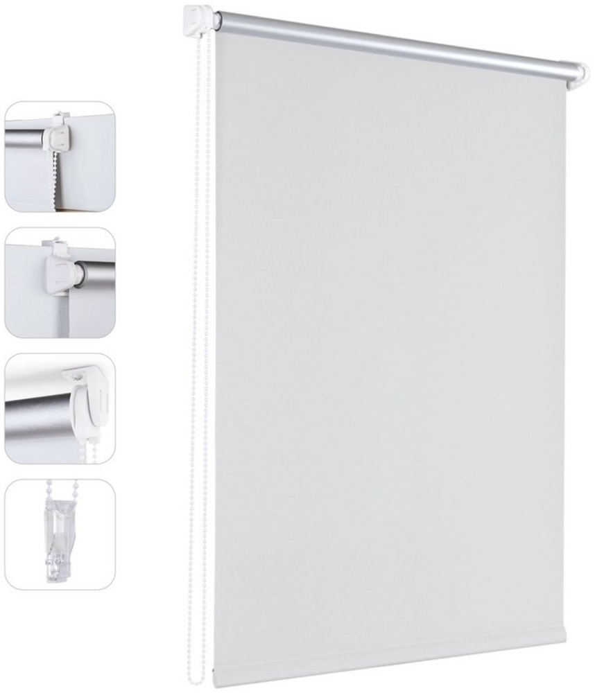 Rollo Verdunkelungsrollo Rollos für Fenster ohne Bohren Seitenzugrollo, Sekey, verspannt, Klemmfix, Sonnenschutz Sichtschutz Thermo Rollo für Wohnzimmer, Schlafzimmer Bild 1