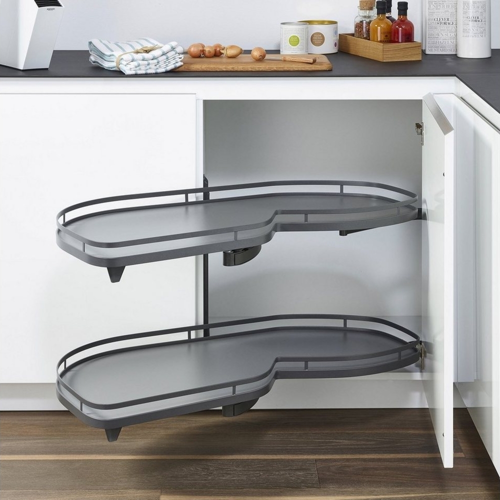 Kesseböhmer Auszugsboden Eckschrank-Schwenkauszug LeMans II anthrazit, für Türbreite 45 cm, links ausschwenkend Bild 1