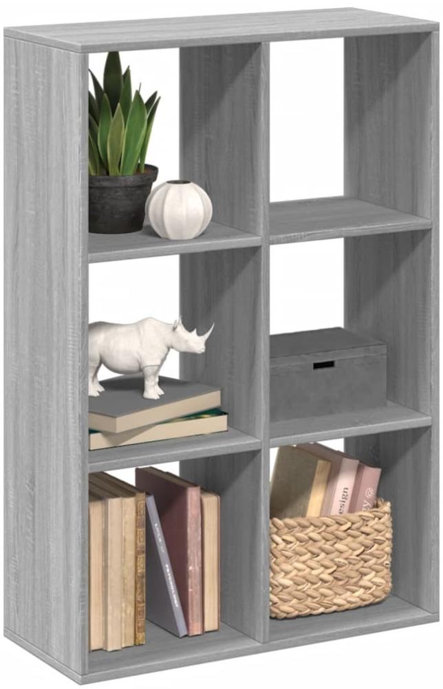 vidaXL Raumteiler-Bücherregal Grau Sonoma 69,5x29x103,5 cm 858017 Bild 1