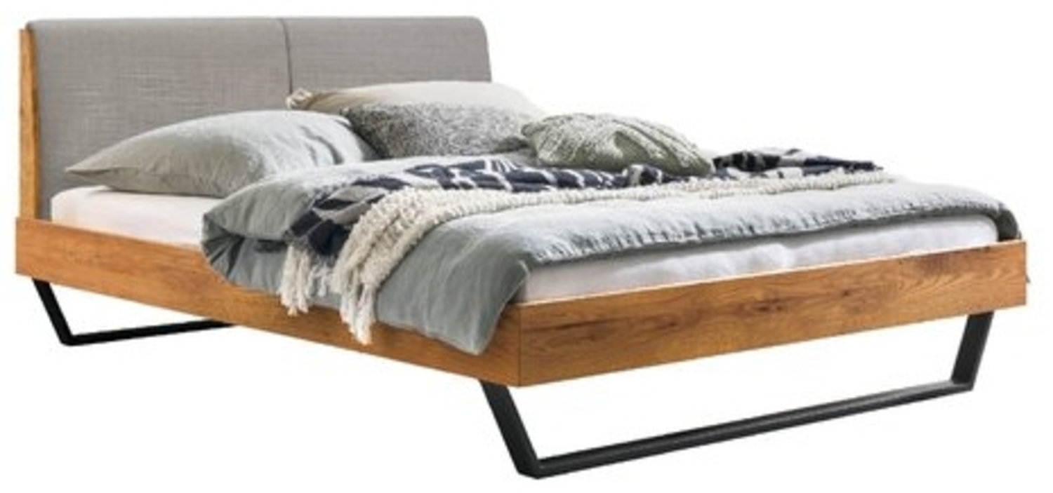 Hasena Massivholzbett Pietro 140x200 cm Wildeiche Pepe grey Bild 1