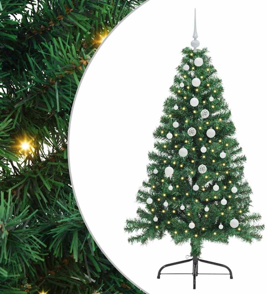 vidaXL Künstlicher vorbeleuchteter Weihnachtsbaum Grün 150 cm PVC 3397001 Bild 1