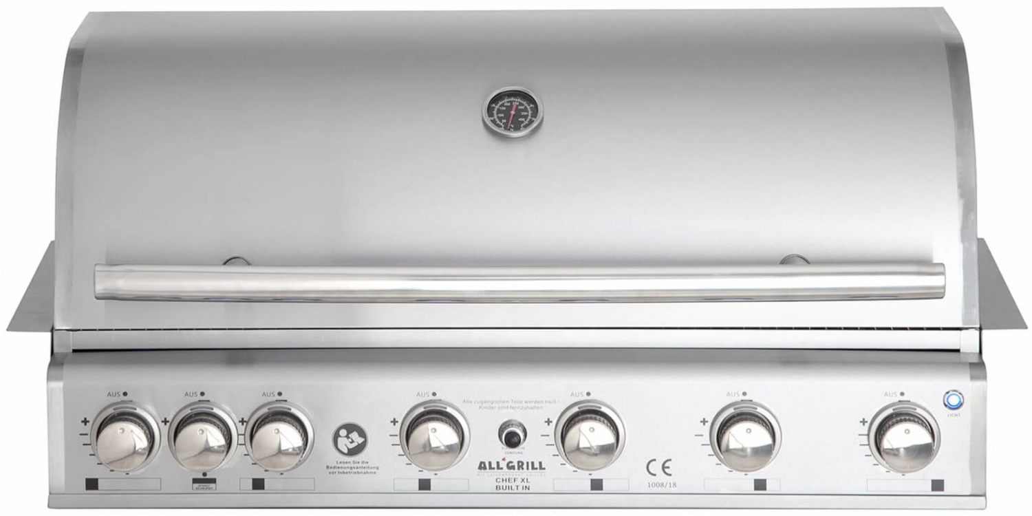 ALLGRILL Einbau-Gasgrill, CHEF XL, Edelstahl, Built-In Air System, 6 Brenner, Backburner, 119,1 x 64,5 x 46,5 cm Bild 1