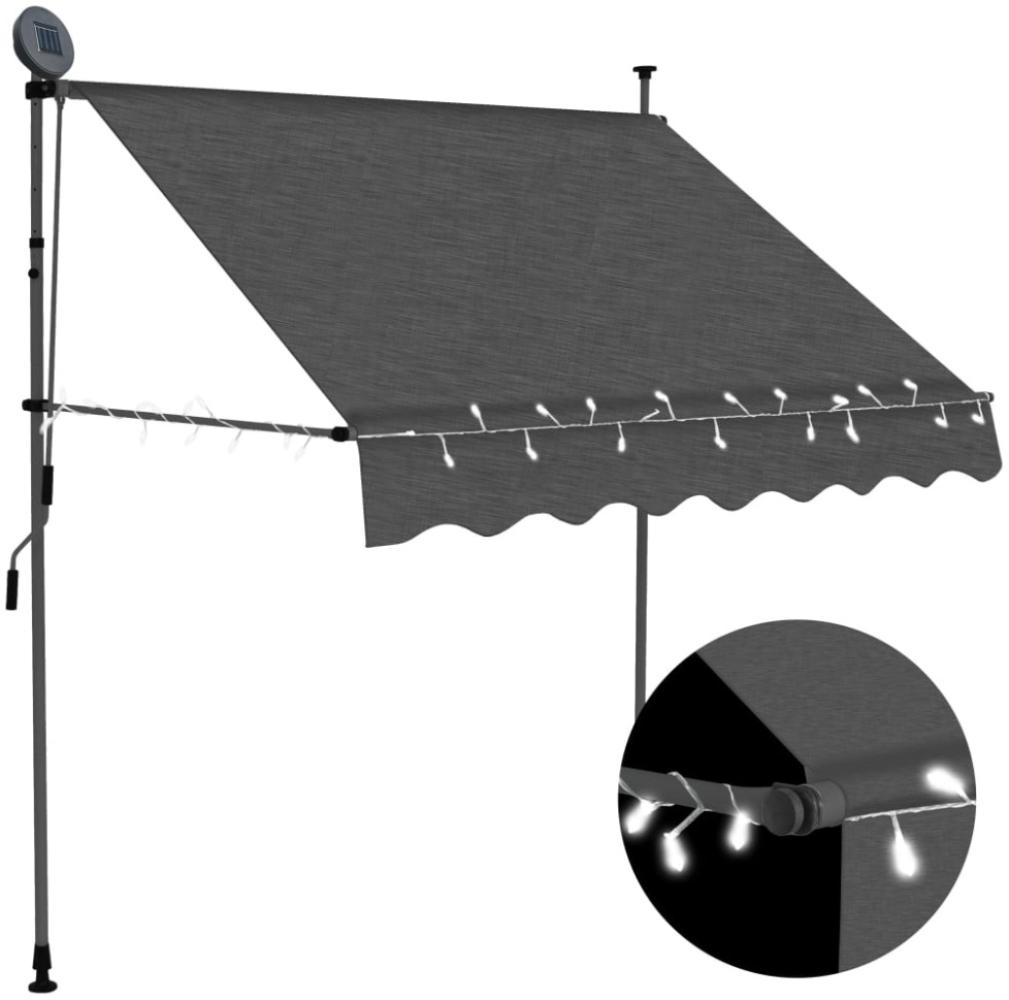 vidaXL Einziehbare Markise Handbetrieben mit LED 200 cm Anthrazit 145864 Bild 1