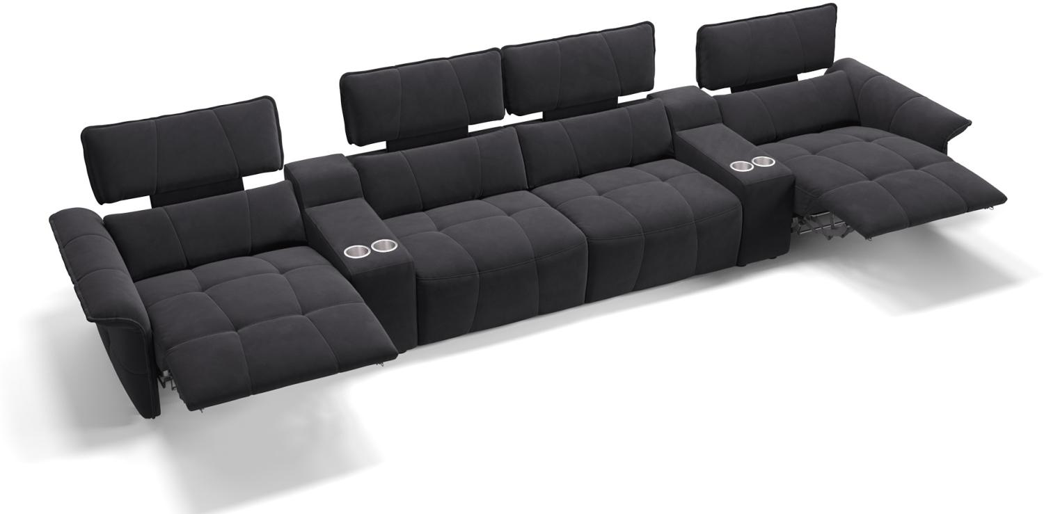 Sofanella Kinosofa ADRIA Viersitzer Stoffsofa Kino in Schwarz S: 362 Breite x 101 Tiefe Bild 1