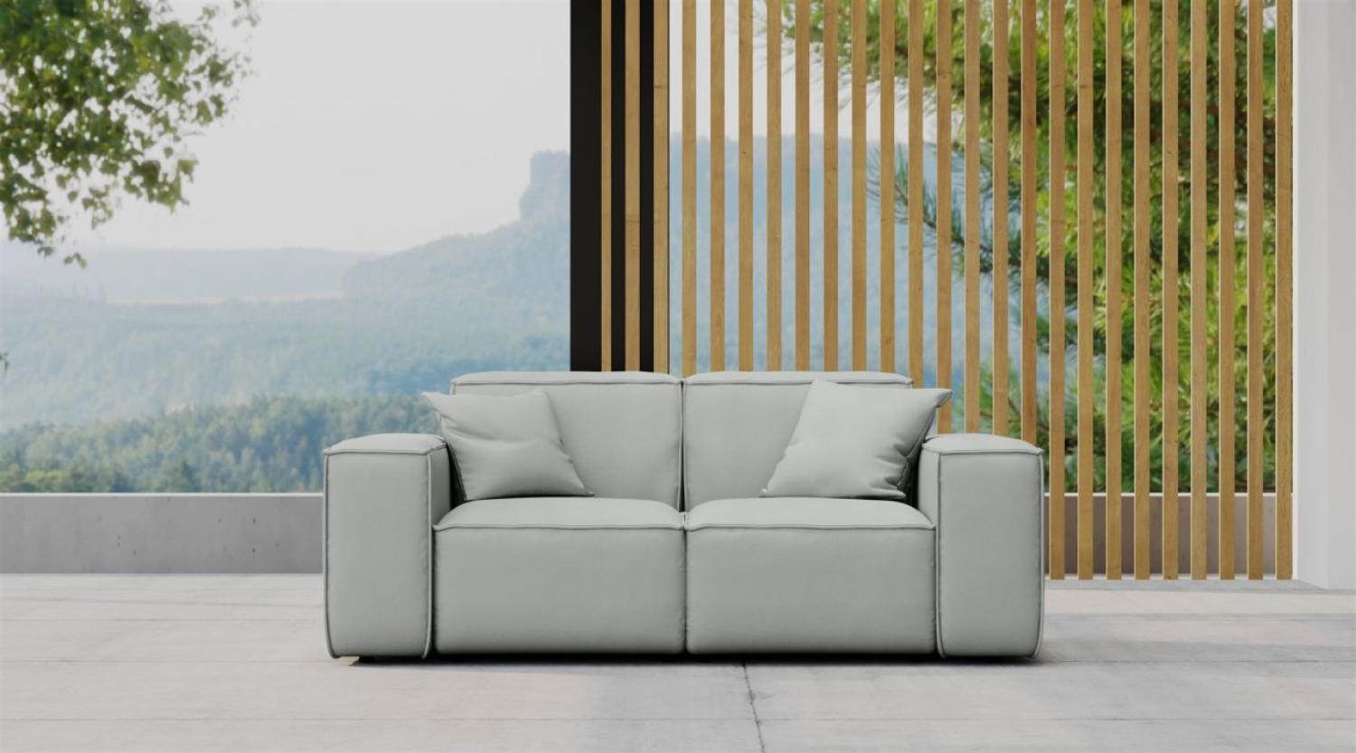 Gartensofa Loungesofa Sofa 2-Sitzer SUMMER wetterfester Stoff NXL Hellgrau Bild 1